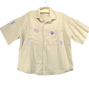 You & Me Manufattura Italiana Mer Mar Button Up Shirt Size Mens XL Short Sleeve